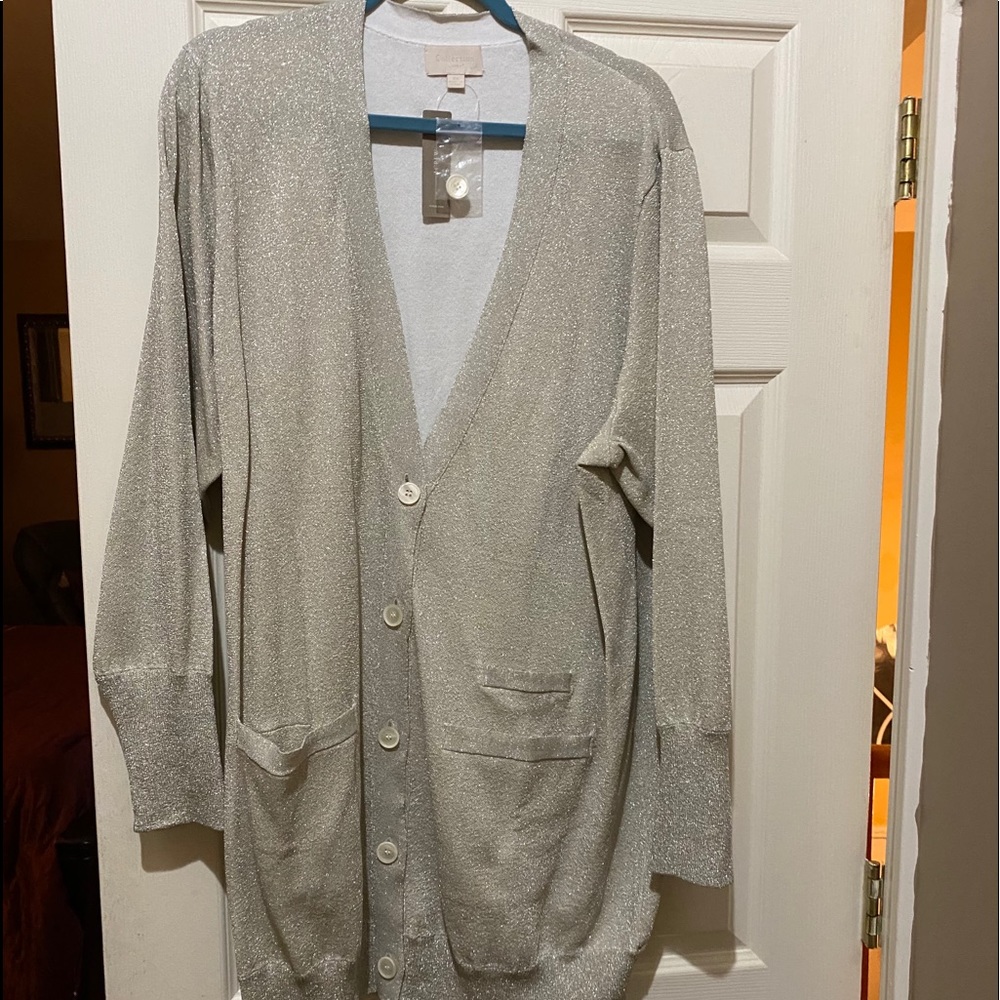Shimmery gold cardigan